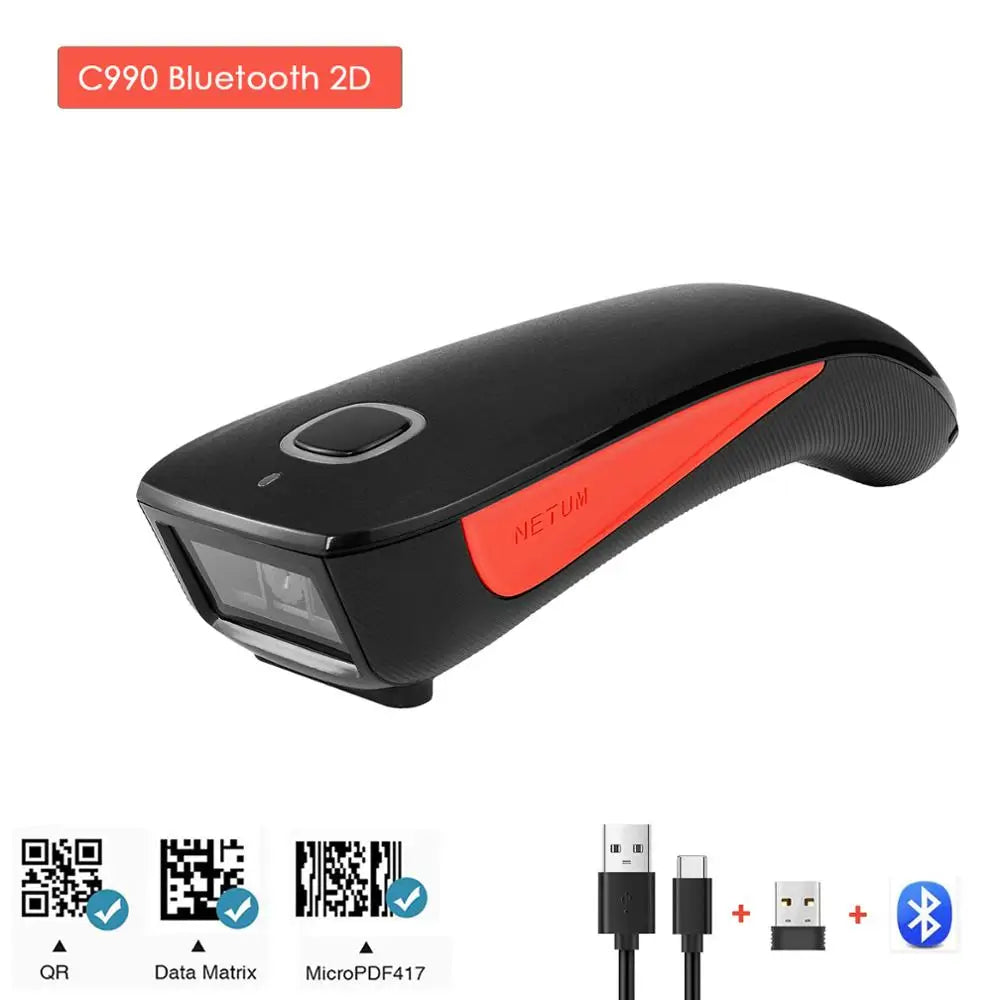 NETUM C750 Bluetooth QR 2D Barcode Scanner AND C830 Wireless Laser 1D usb Bar Code Reader for IOS Android Windows Mobile Payment